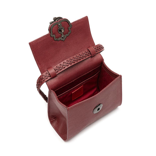 BOLSA TOP HANDLE MINI COURO CAVIAR CHERRY