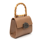BOLSA TOP HANDLE MINI COURO LIZARD MOCHACCINO