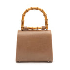 BOLSA TOP HANDLE MINI COURO LIZARD MOCHACCINO