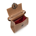 BOLSA TOP HANDLE MINI COURO LIZARD MOCHACCINO