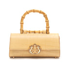BOLSA TOP HANDLE EAST WEST PEQUENA COURO CROCO CITRINO