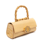 BOLSA TOP HANDLE EAST WEST PEQUENA COURO CROCO CITRINO