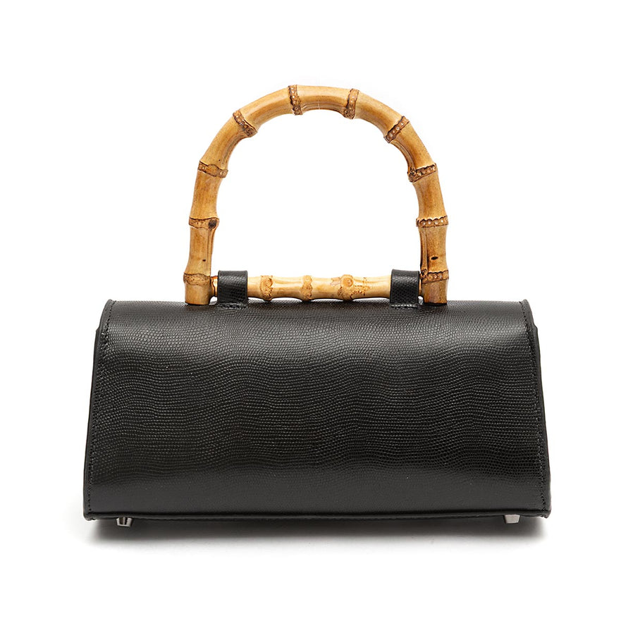 BOLSA TOP HANDLE EAST WEST PEQUENA COURO CAVIAR PRETO
