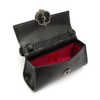 BOLSA TOP HANDLE EAST WEST PEQUENA COURO CAVIAR PRETO