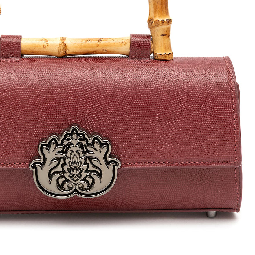 BOLSA TOP HANDLE EAST WEST PEQUENA COURO LIZARD PINHAO