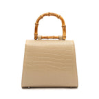 BOLSA TOP HANDLE MÉDIA COURO MAXI CROCO NATA
