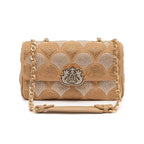 BOLSA SIRENA MONOGRAMA MÉDIA COCOON CRISTAL PRATA OURO
