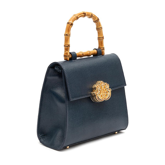 BOLSA TOP HANDLE MÉDIA COURO CAVIAR NOITE