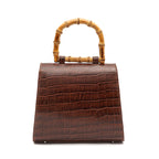 BOLSA TOP HANDLE MÉDIA COURO MAXI CROCO PINHÃO