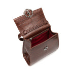 BOLSA TOP HANDLE MÉDIA COURO MAXI CROCO PINHÃO