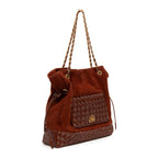 BOLSA TOTE DAHLIA GRANDE DE RÁFIA CANELA