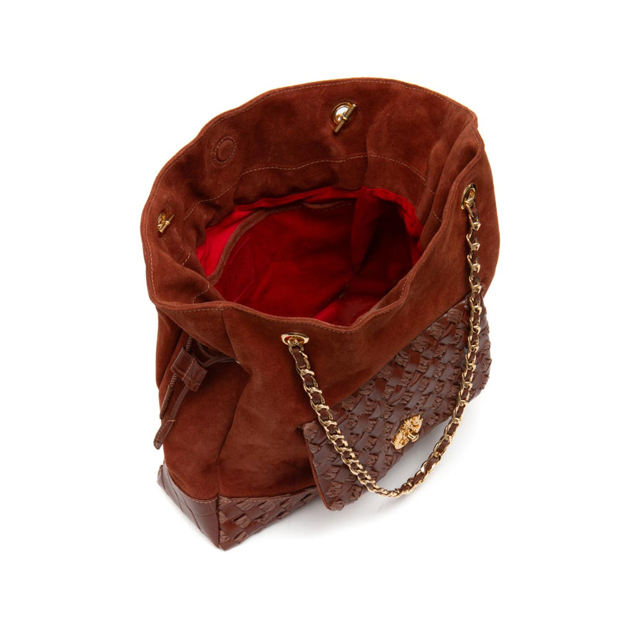 BOLSA TOTE DAHLIA GRANDE DE RÁFIA CANELA