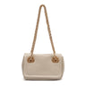 BOLSA FLAP PETRA PEQUENA COURO MARSHMALLOW