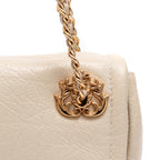 BOLSA FLAP PETRA PEQUENA COURO MARSHMALLOW