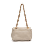 BOLSA FLAP PETRA PEQUENA COURO MARSHMALLOW