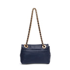 BOLSA FLAP PETRA PEQUENA COURO COBALTO