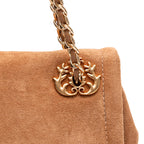 BOLSA FLAP PETRA PEQUENA COURO AMENDOA