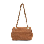 BOLSA FLAP PETRA PEQUENA COURO AMENDOA