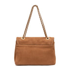 BOLSA FLAP PETRA MÉDIA COURO AMÊNDOA