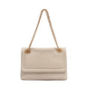 BOLSA FLAP PETRA MÉDIA COURO MARSHMALLOW