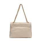 BOLSA FLAP PETRA MÉDIA COURO MARSHMALLOW