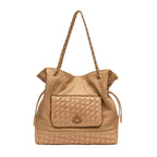 BOLSA TOTE DAHLIA GRANDE EM TRESSE DE RÁFIA MACADAMIA
