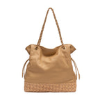 BOLSA TOTE DAHLIA GRANDE EM TRESSE DE RÁFIA MACADAMIA