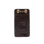 BOLSA POUCH ANNE PEQUENA COURO CAIMAN EXPRESSO
