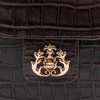 BOLSA POUCH ANNE PEQUENA COURO CAIMAN EXPRESSO