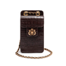 BOLSA POUCH ANNE PEQUENA COURO CAIMAN EXPRESSO