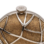 BOLSA CLUTCH ESFERA PEQUENA  DE CRISTAIS COM OURO