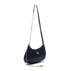 BOLSA SHOULDER FOREVER PEQUENA COURO CAIMAN COBALTO OURO