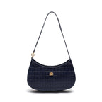 BOLSA SHOULDER FOREVER PEQUENA COURO CAIMAN COBALTO OURO