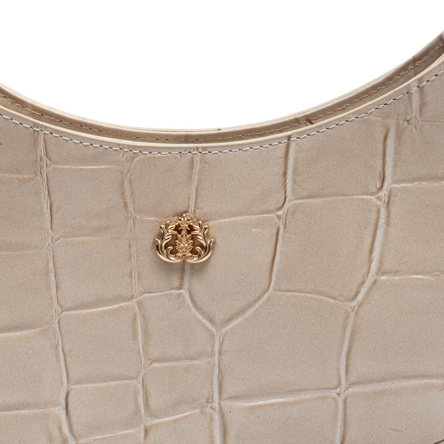 BOLSA SHOULDER FOREVER PEQUENA  COURO MARSHMALLOW