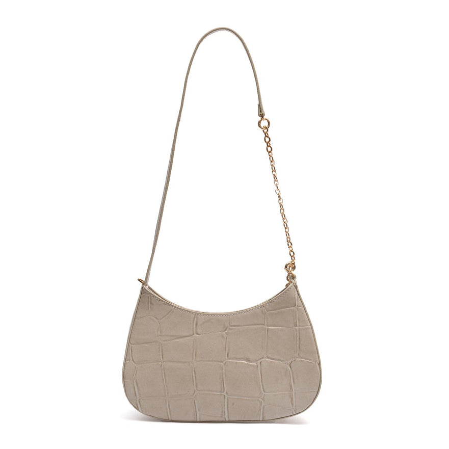 BOLSA SHOULDER FOREVER PEQUENA  COURO MARSHMALLOW