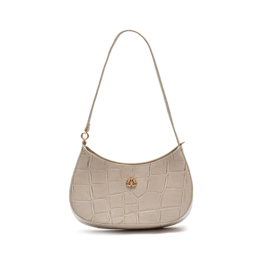 BOLSA SHOULDER FOREVER PEQUENA  COURO MARSHMALLOW