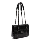 BOLSA TOTE FLAP SIENNA MÉDIA COURO PRETO