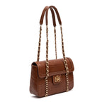 BOLSA FLAP SIENNA MÉDIA COURO PECAN