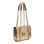 BOLSA FLAP SIENNA MÉDIA COURO OURO