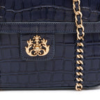 BOLSA FLAP SIENNA MÉDIA COURO COBALTO