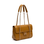 BOLSA TOTE FLAP SIENNA MÉDIA COURO AÇAFRÃO