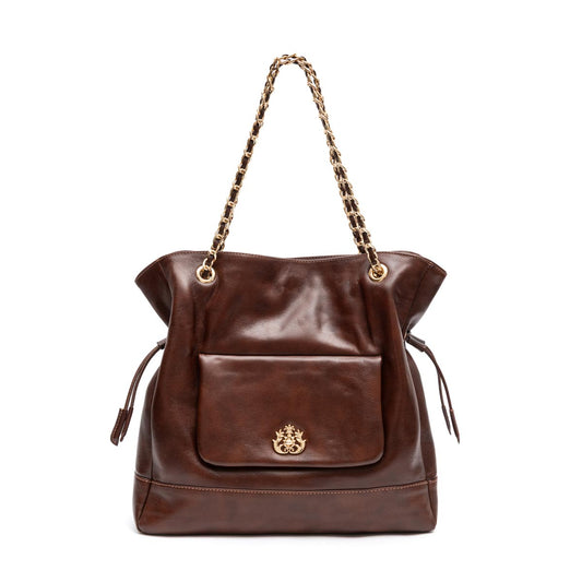 BOLSA TOTE DAHLIA MERCER GRANDE COURO ESTONADO PINHÃO