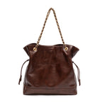 BOLSA TOTE DAHLIA MERCER GRANDE COURO ESTONADO PINHÃO