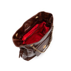 BOLSA TOTE DAHLIA MERCER GRANDE COURO ESTONADO PINHÃO