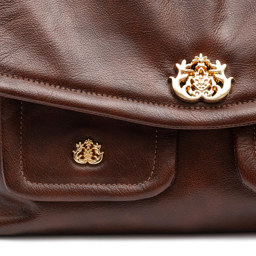BOLSA FLAP DAHLIA GREENE MULTIPOCKETS ESTONADO PINHÃO