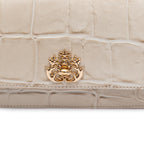 BOLSA CARTEIRA FOREVER PEQUENA COURO CAIMAN MARSHMALLOW