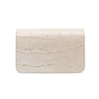 BOLSA CARTEIRA FOREVER PEQUENA COURO CAIMAN MARSHMALLOW