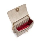 BOLSA CARTEIRA FOREVER PEQUENA COURO CAIMAN MARSHMALLOW