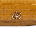BOLSA CARTEIRA FOREVER PEQUENA COURO CAIMAN AÇAFRÃO