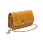 BOLSA CARTEIRA FOREVER PEQUENA COURO CAIMAN AÇAFRÃO